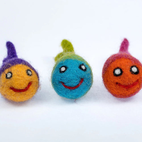 Colorful Felt Fish Cat Toy  Handmade Organic Wool Doll
