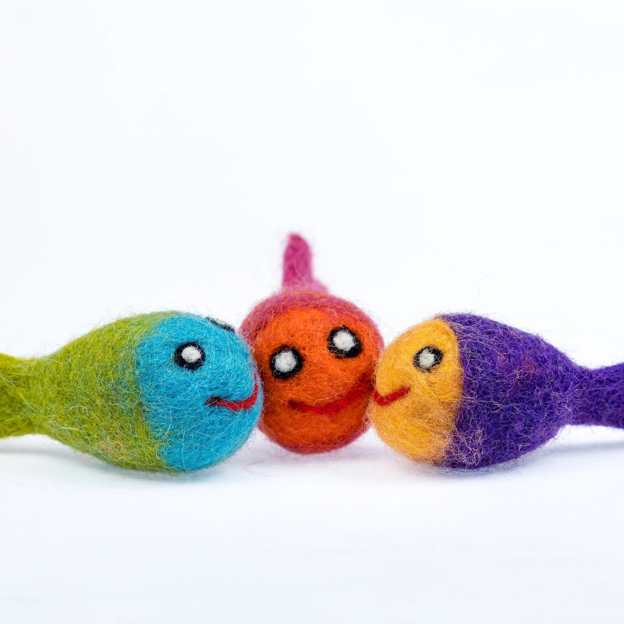 Colorful Felt Fish Cat Toy Handmade Wool Doll