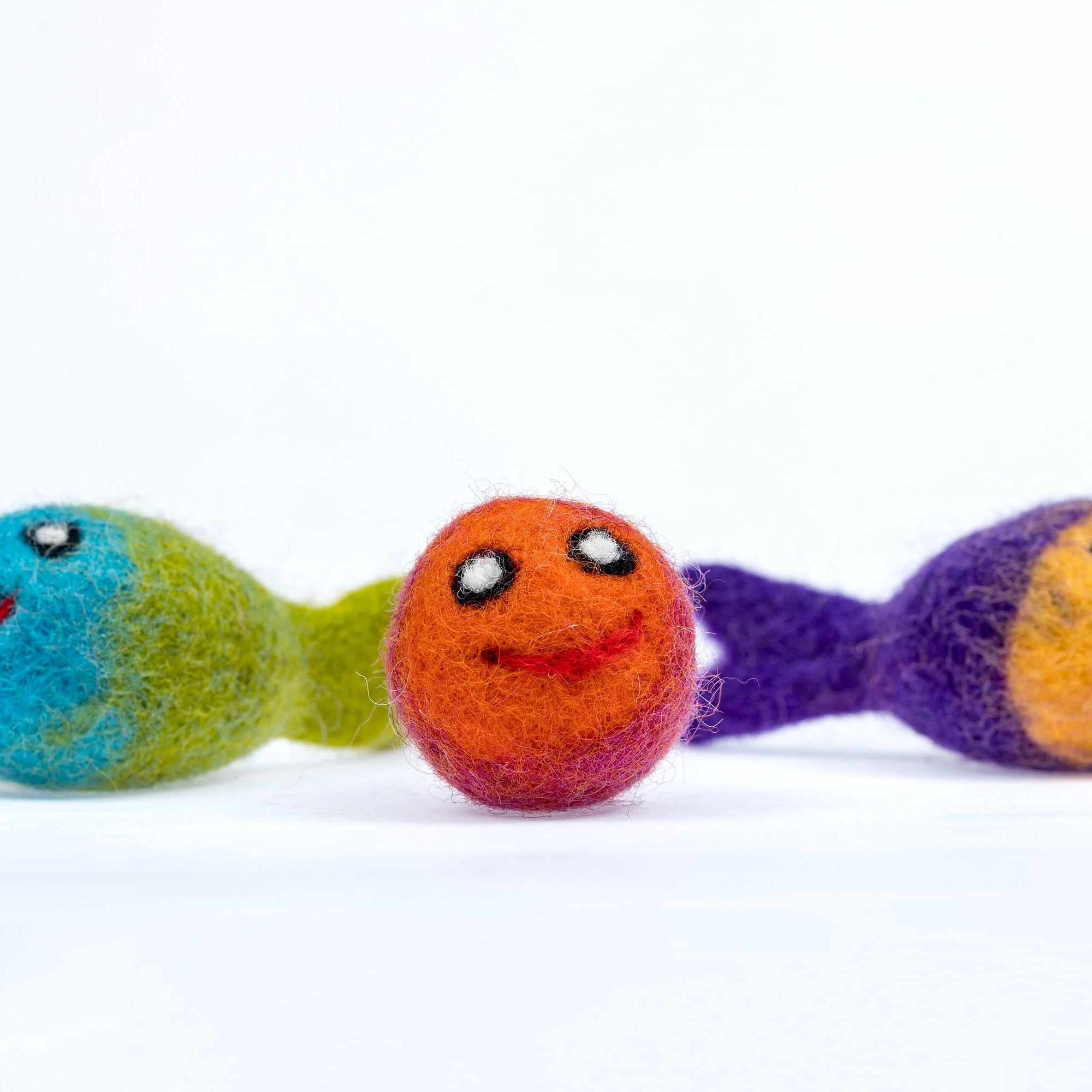 Colorful Felt Fish Cat Toy Handmade Wool Doll