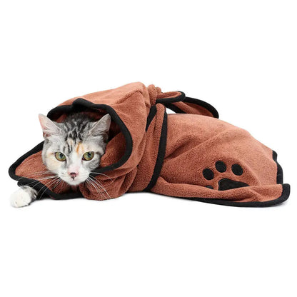 Quick-Dry Pet Bathrobe with Hood