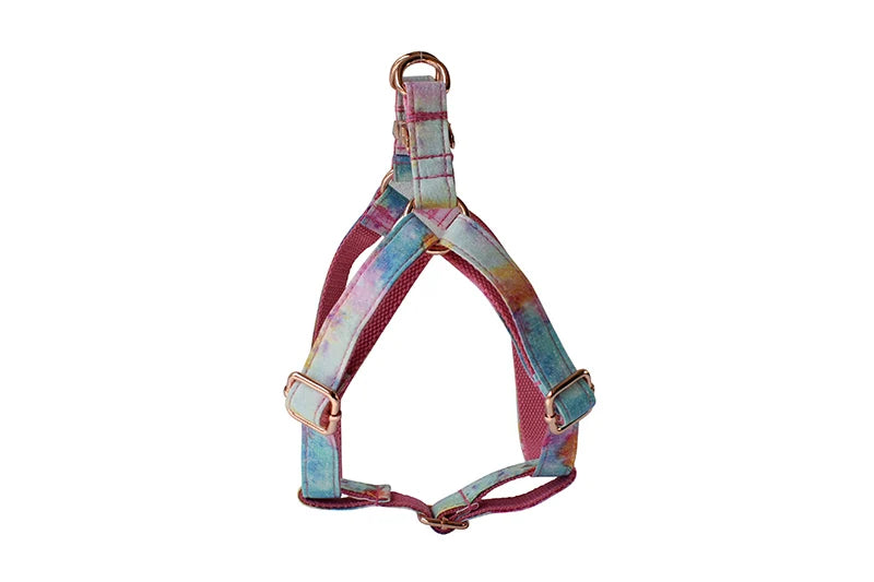 Elegant Pink Dog Harness - Hot Stamping Design with Quick Release