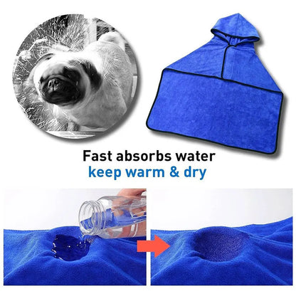 Quick-Dry Pet Bathrobe with Hood