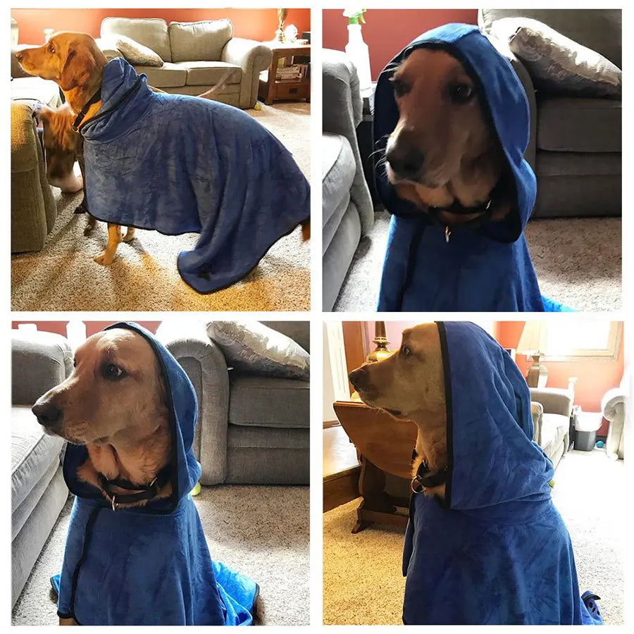 Quick-Dry Pet Bathrobe with Hood