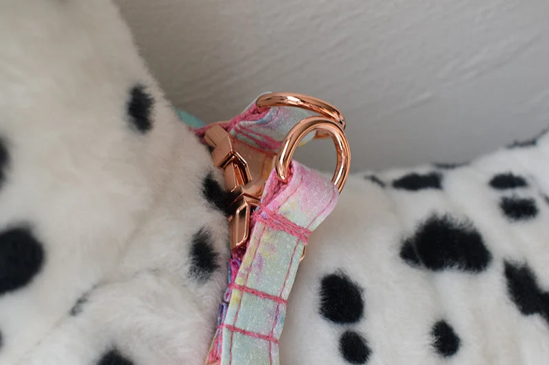 Elegant Pink Dog Harness - Hot Stamping Design with Quick Release