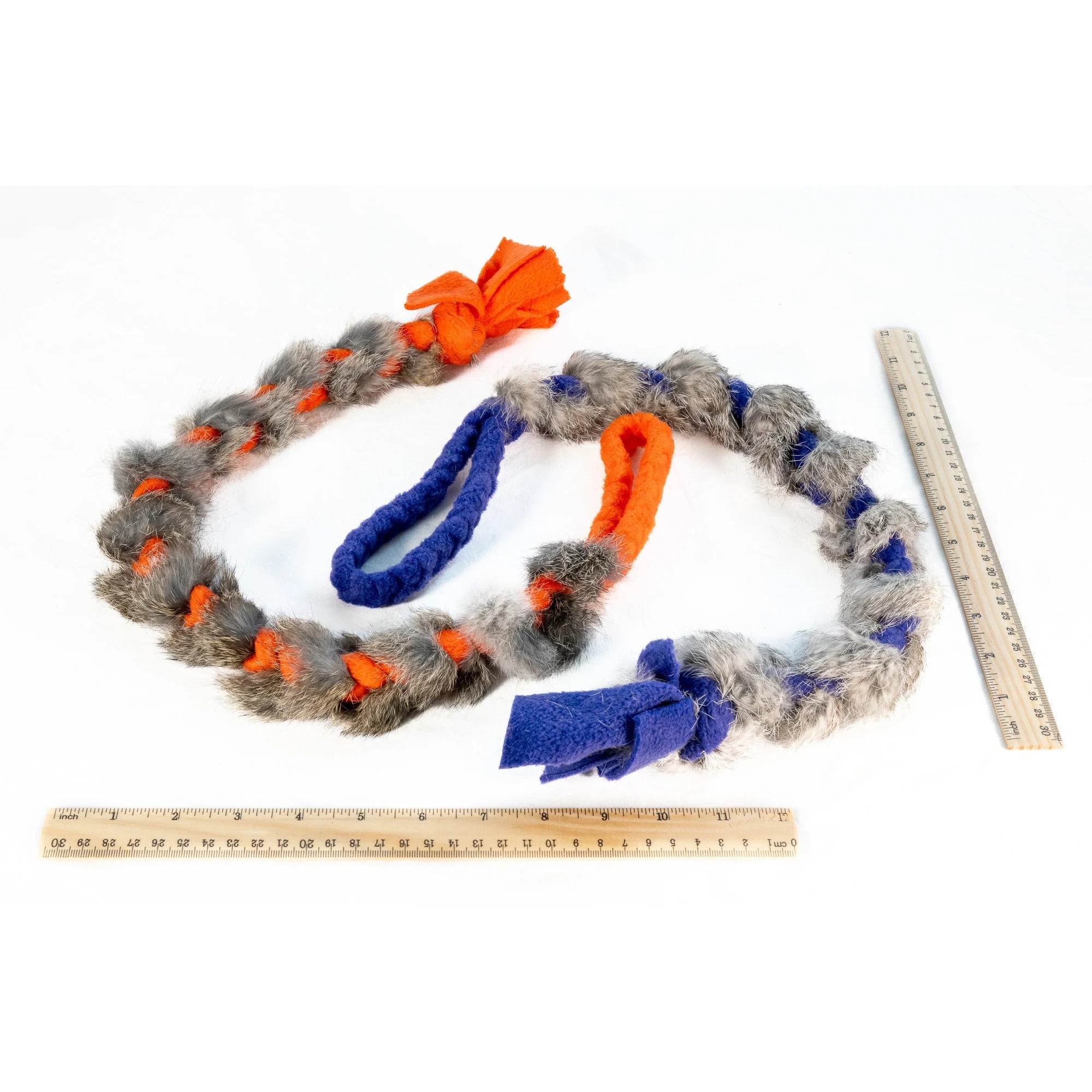 Natural Wool and Rabbit Fur Braided Pet Leash