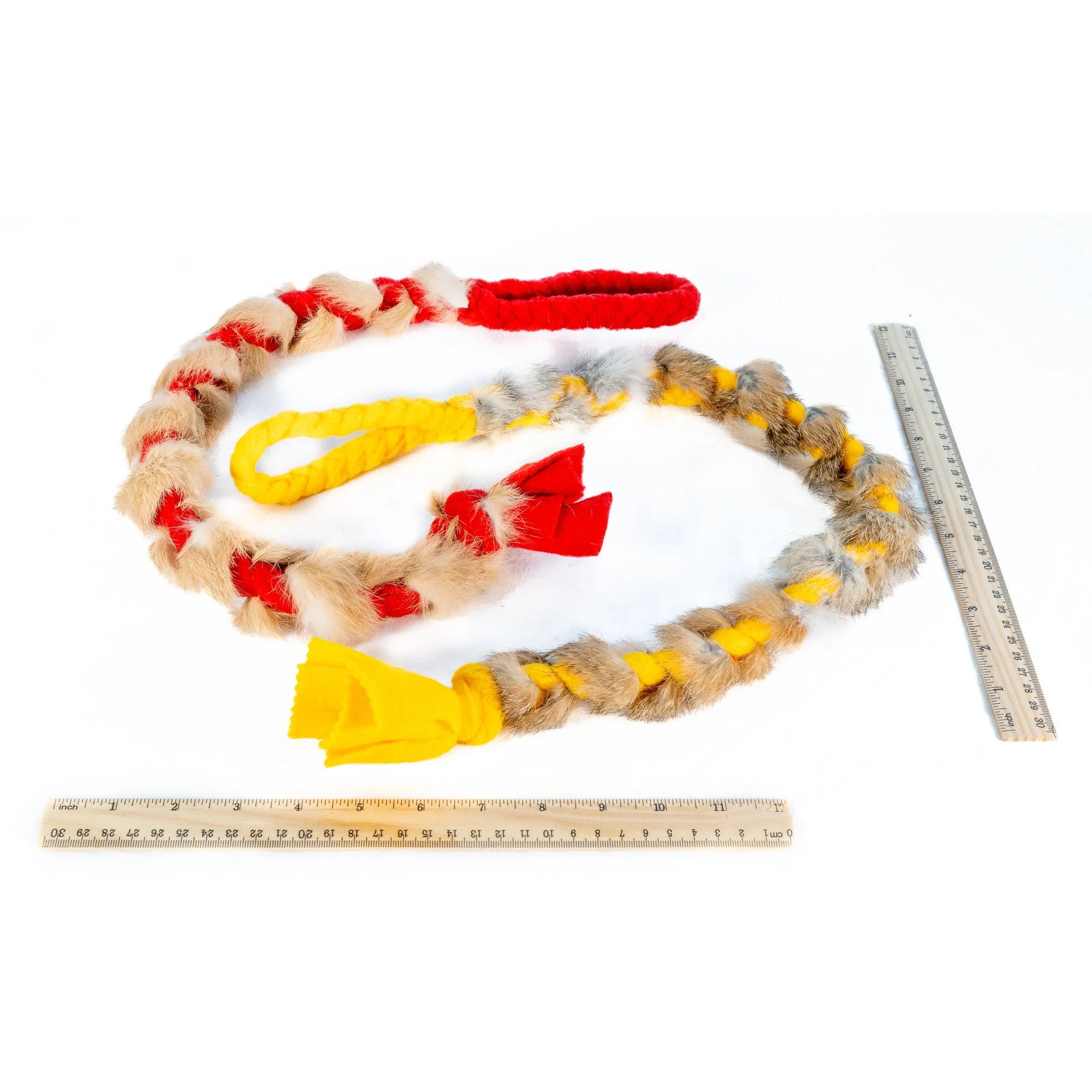 Natural Wool and Rabbit Fur Braided Pet Leash