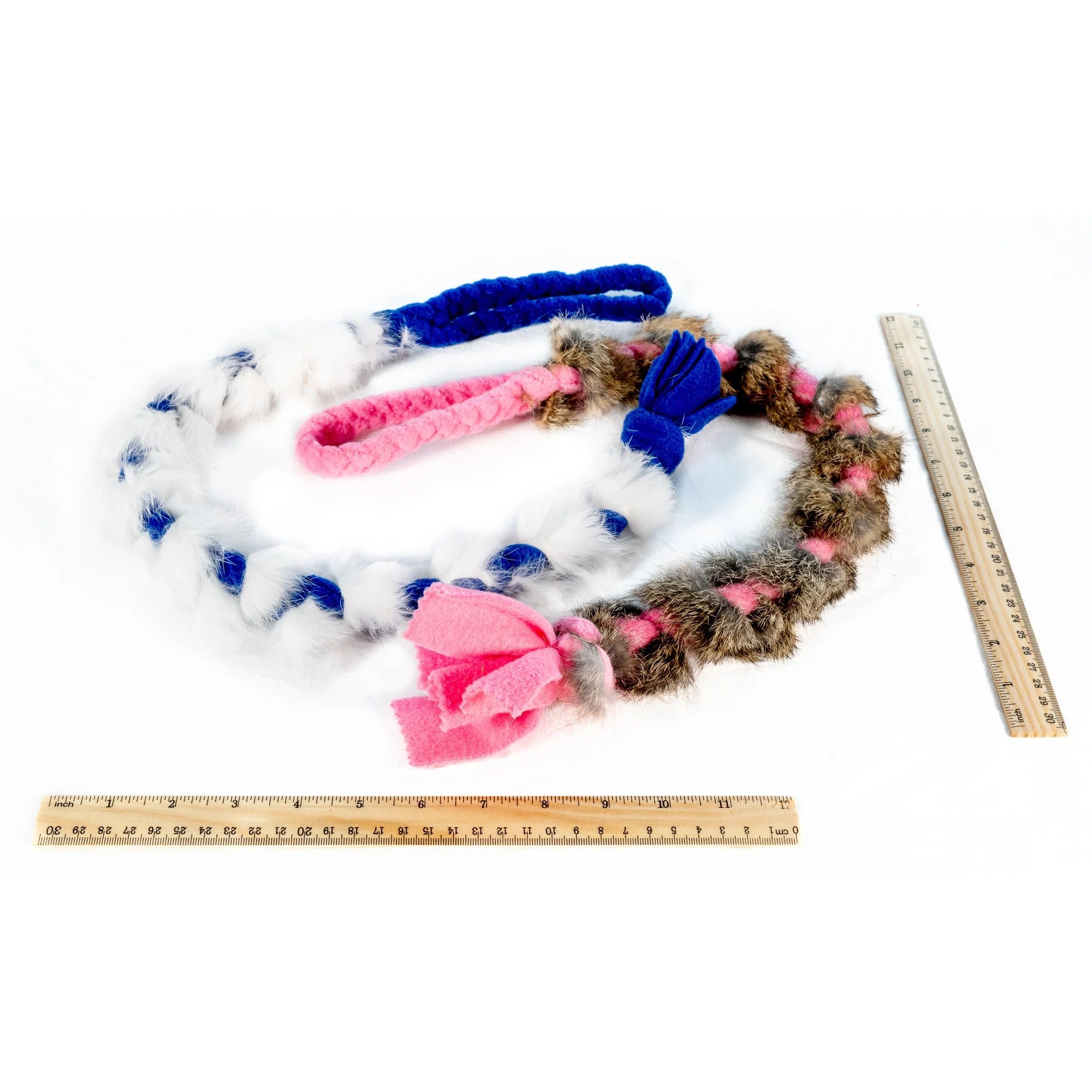 Natural Wool and Rabbit Fur Braided Pet Leash