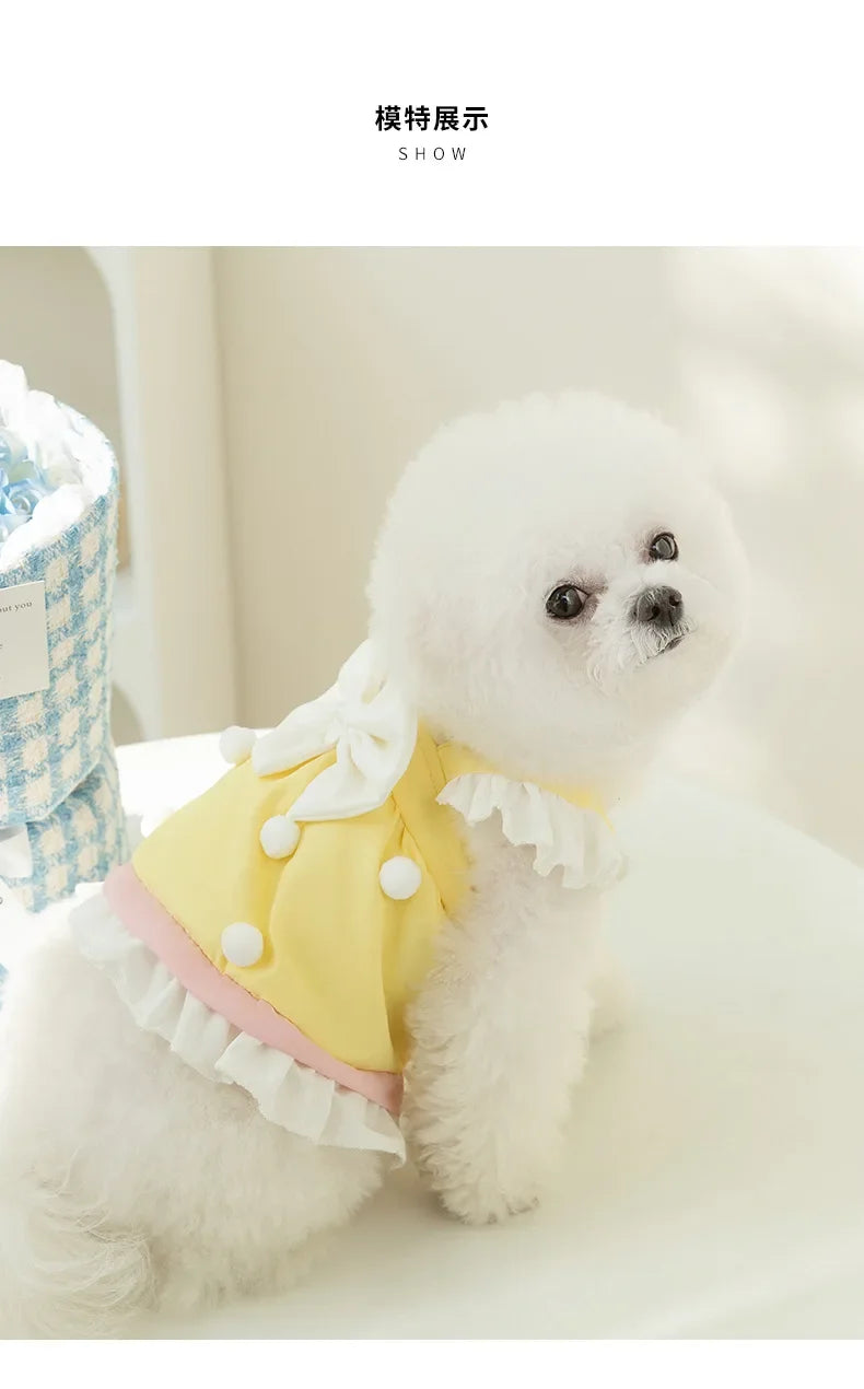 Cute Dog Clothes Small Dog Teddy Bichon Bear Princess Wind Cake Dress Child Summer Vest Pet Clothes