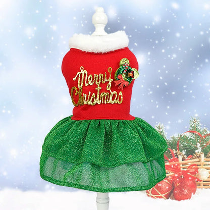 Christmas Dog Dresses For Small Dogs Clothes Summer Christmas Cosplay Cat Pet Dog Dress Fancy Princess Puppy winter xmas Dress