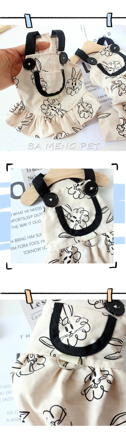 Instagram Pet Dog Overalls Teddy Bear Trend Casual Rabbit Halter Thin Summer Puppy Couple Dress