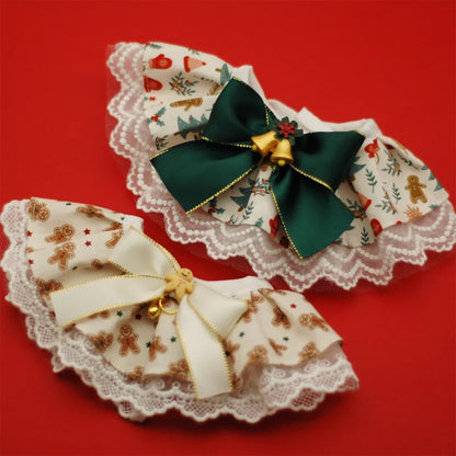 2023 Xmas Puppy cats Christmas Decorate Pet lace tie Dog Bow Tie Bow Ties Red Collar Dog for Small Dogs Supplies Pet photography