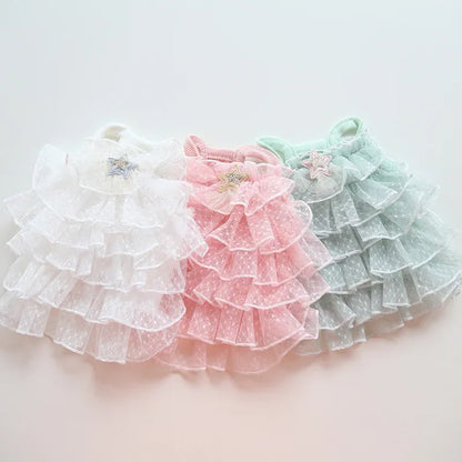 Cat Spring/summer Dress Full of Star Wedding Sweet Dog Pet Dress Cat Dress