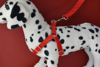 Adjustable Red Nylon Dog Harness - Comfortable Fit for Active Dogs