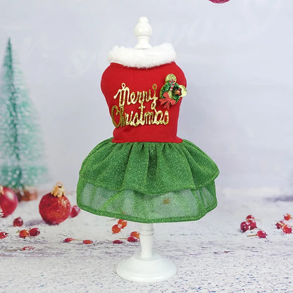 Christmas Dog Dresses For Small Dogs Clothes Summer Christmas Cosplay Cat Pet Dog Dress Fancy Princess Puppy winter xmas Dress