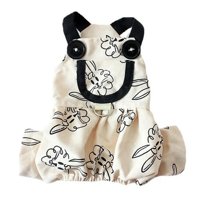 Instagram Pet Dog Overalls Teddy Bear Trend Casual Rabbit Halter Thin Summer Puppy Couple Dress