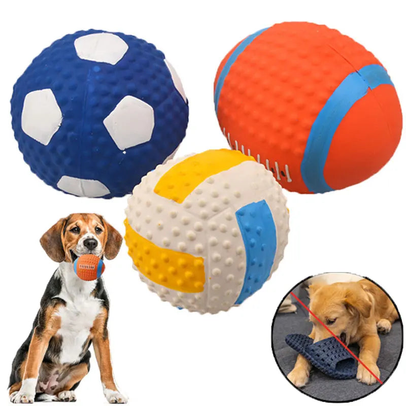 Durable Latex Squeaky Dog Toy Ball