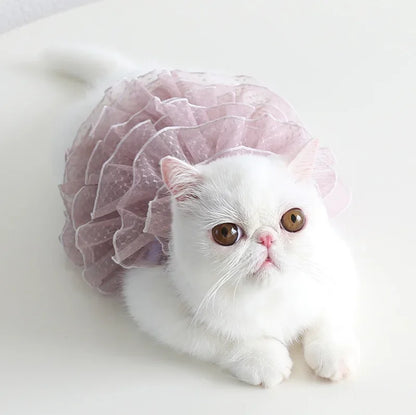 Cat Spring/summer Dress Full of Star Wedding Sweet Dog Pet Dress Cat Dress