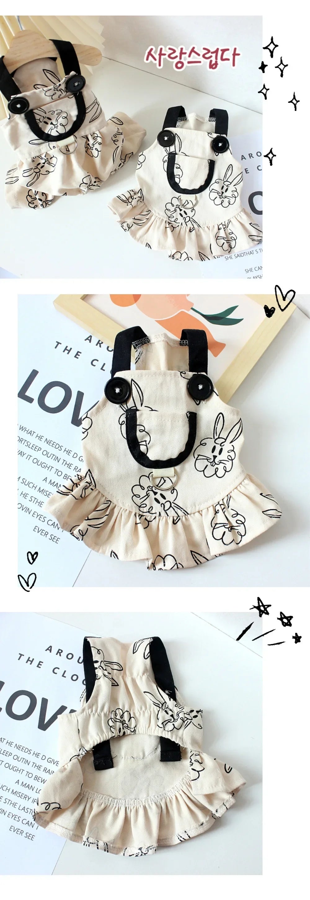 Instagram Pet Dog Overalls Teddy Bear Trend Casual Rabbit Halter Thin Summer Puppy Couple Dress