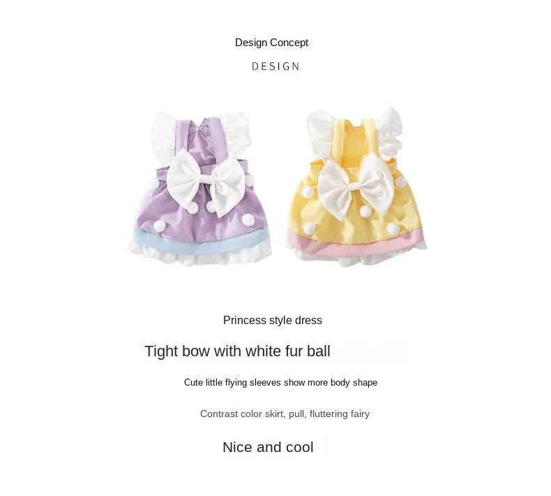 Cute Dog Clothes Small Dog Teddy Bichon Bear Princess Wind Cake Dress Child Summer Vest Pet Clothes