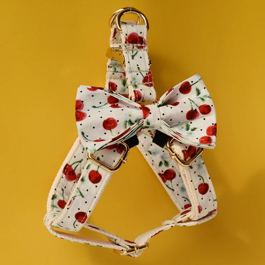 Comfortable Nylon Dog Harness - Fruit Print with Quick Release for All Breeds