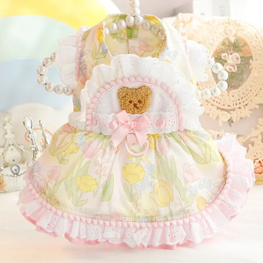 Spring/Summer Silk Dog Dress - Cute Lolita Dress for Small Dogs