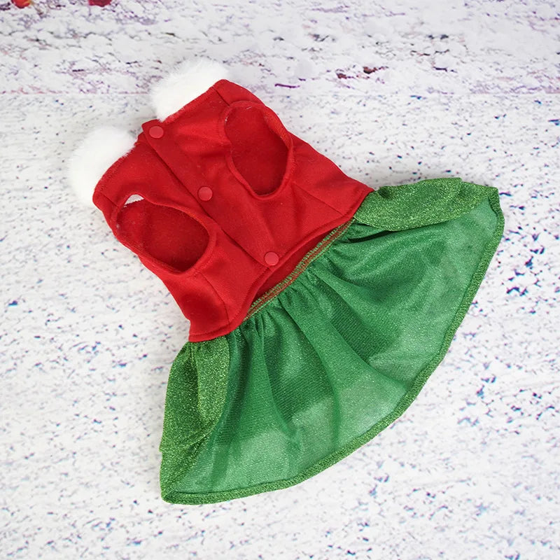 Christmas Dog Dresses For Small Dogs Clothes Summer Christmas Cosplay Cat Pet Dog Dress Fancy Princess Puppy winter xmas Dress