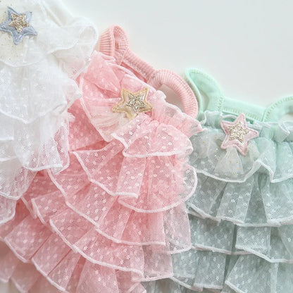 Cat Spring/summer Dress Full of Star Wedding Sweet Dog Pet Dress Cat Dress