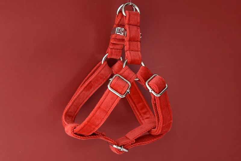 Adjustable Red Nylon Dog Harness - Comfortable Fit for Active Dogs