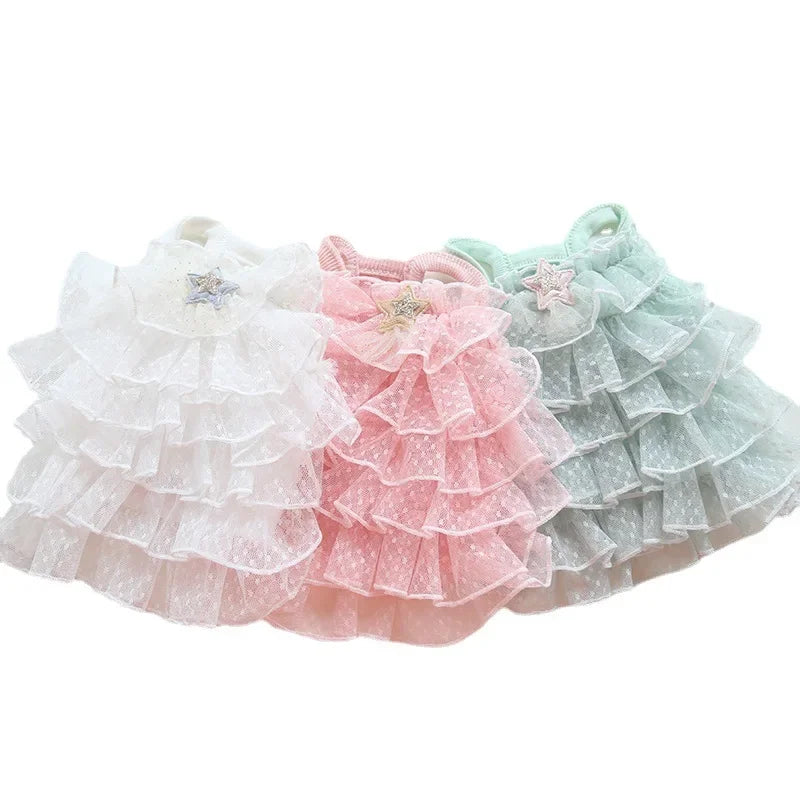 Cat Spring/summer Dress Full of Star Wedding Sweet Dog Pet Dress Cat Dress