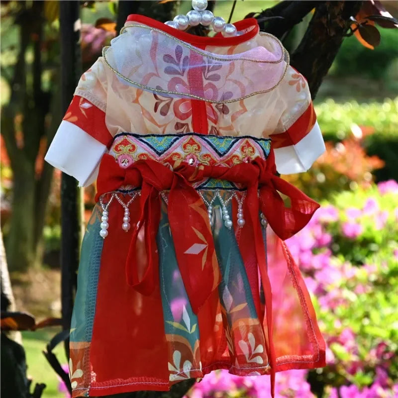 Pet Hanfu Small Dog Summer Dress Thin Teddy Than Bear Pomeranian Dog Clothes Cat Clothes Rabbit Clothes Ancient Style