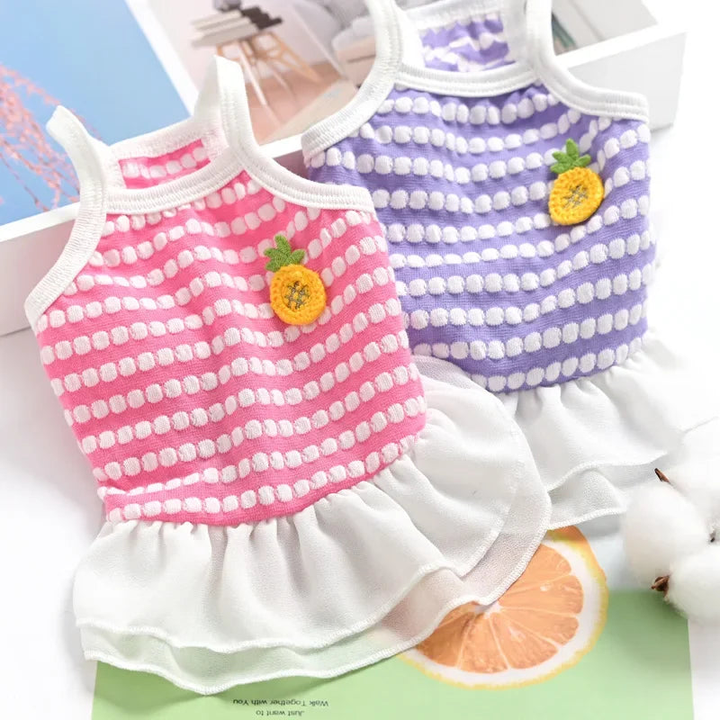 Pet Clothes Kitten Puppy Teddy Bear Pomeranian Dog Clothes Summer Thin Breathable Princess Dress