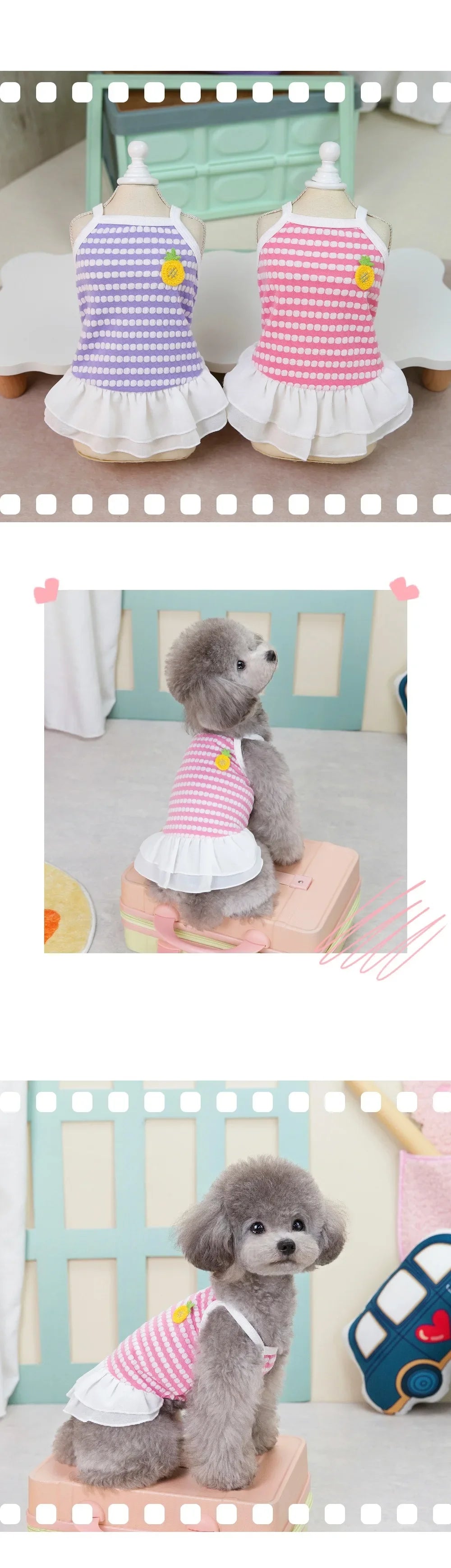 Pet Clothes Kitten Puppy Teddy Bear Pomeranian Dog Clothes Summer Thin Breathable Princess Dress