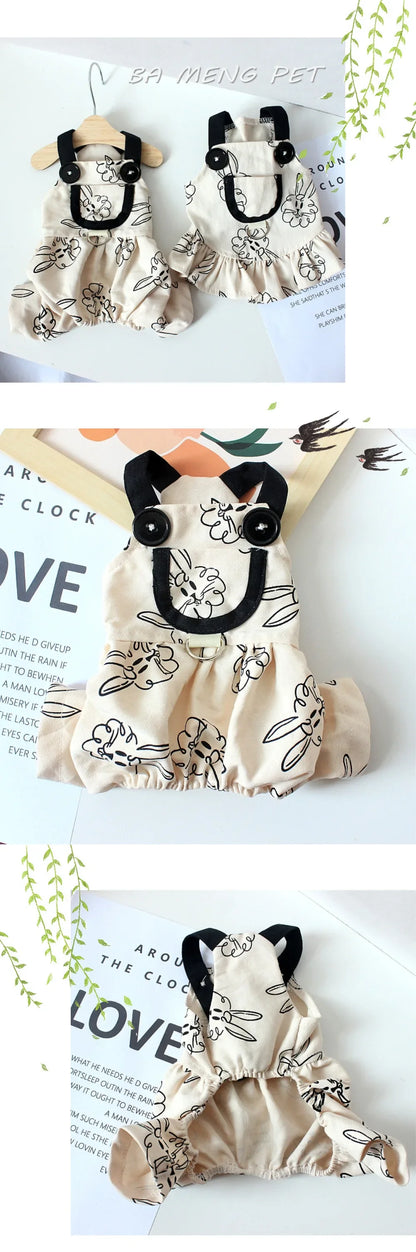 Instagram Pet Dog Overalls Teddy Bear Trend Casual Rabbit Halter Thin Summer Puppy Couple Dress