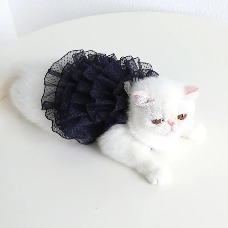 Cat Spring/summer Dress Full of Star Wedding Sweet Dog Pet Dress Cat Dress