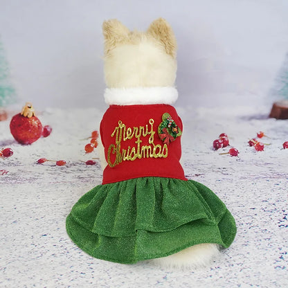 Christmas Dog Dresses For Small Dogs Clothes Summer Christmas Cosplay Cat Pet Dog Dress Fancy Princess Puppy winter xmas Dress