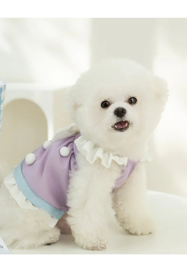 Cute Dog Clothes Small Dog Teddy Bichon Bear Princess Wind Cake Dress Child Summer Vest Pet Clothes