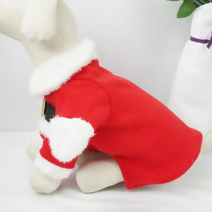 Pet Funny Christmas Clothes Xmas Clothing Warm Fleece Coat Puppy Dog Fashion Clothes Santa Claus Standing Costume New