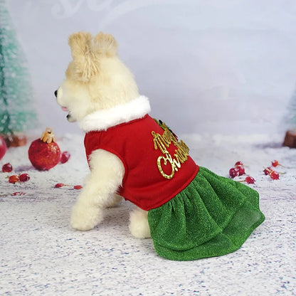 Christmas Dog Dresses For Small Dogs Clothes Summer Christmas Cosplay Cat Pet Dog Dress Fancy Princess Puppy winter xmas Dress