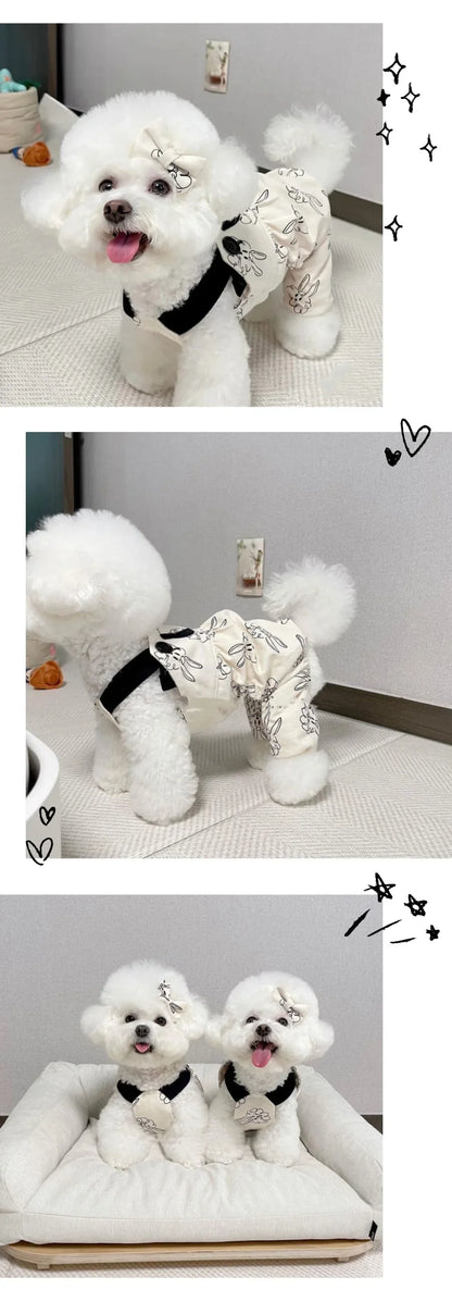 Instagram Pet Dog Overalls Teddy Bear Trend Casual Rabbit Halter Thin Summer Puppy Couple Dress